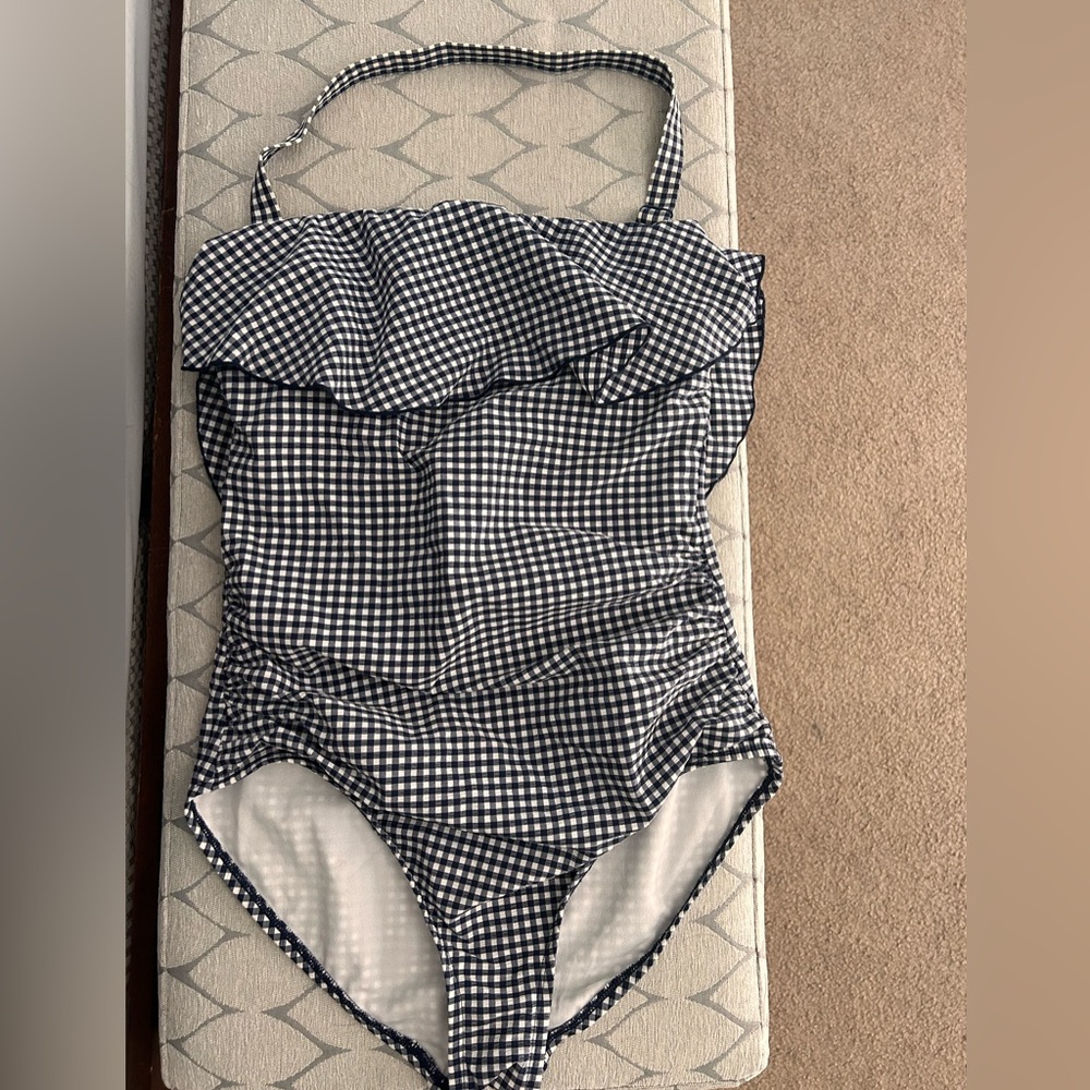 Gingham one piece bathing suit